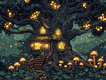 发光树屋