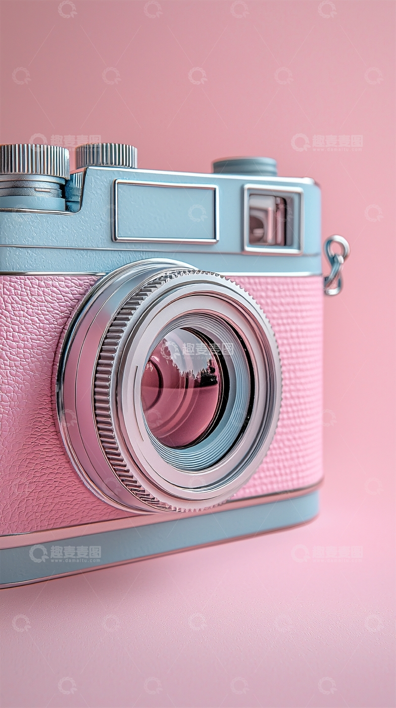 高清大图下载【趣麦麦图】粉色复古相机