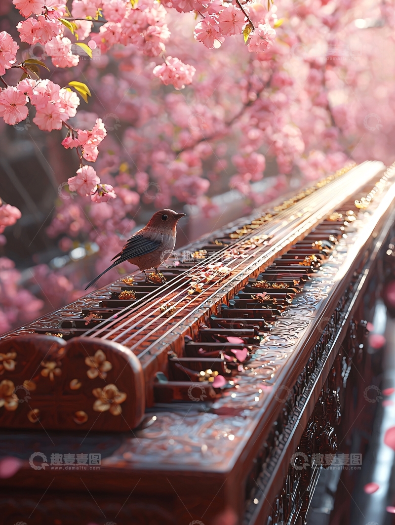 高清大图下载【趣麦麦图】古筝