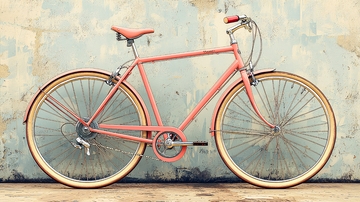 粉色复古自行车