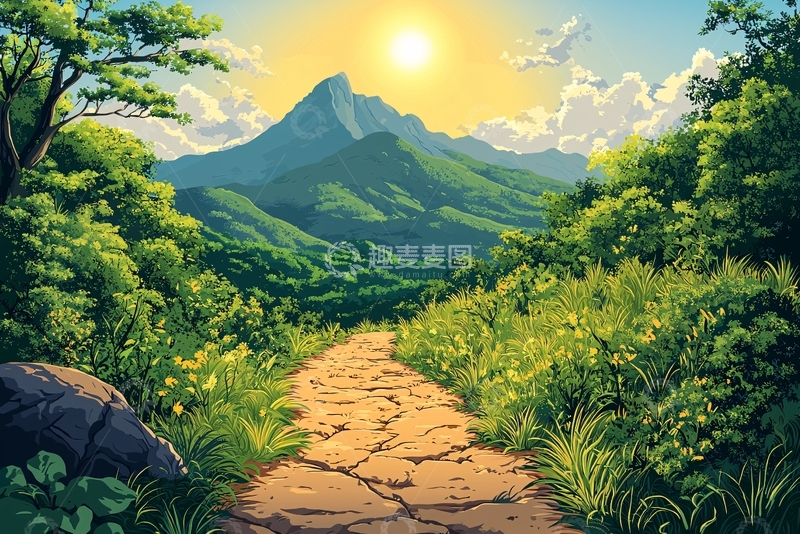 高清大图下载【趣麦麦图】清晨山路