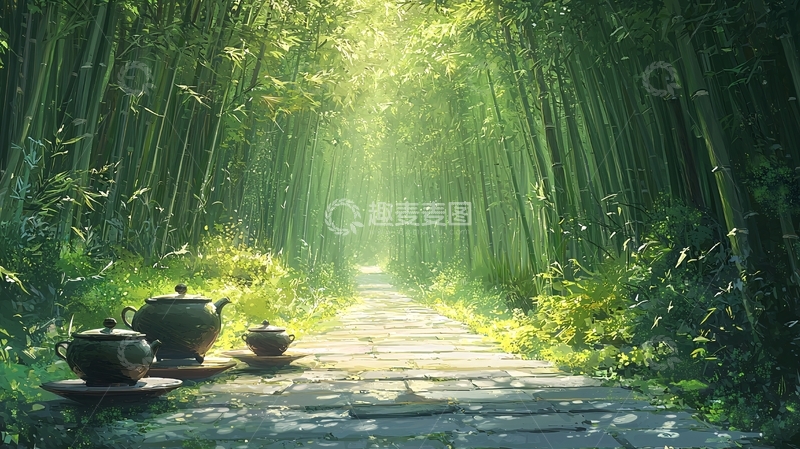 高清大图下载【趣麦麦图】竹林小径