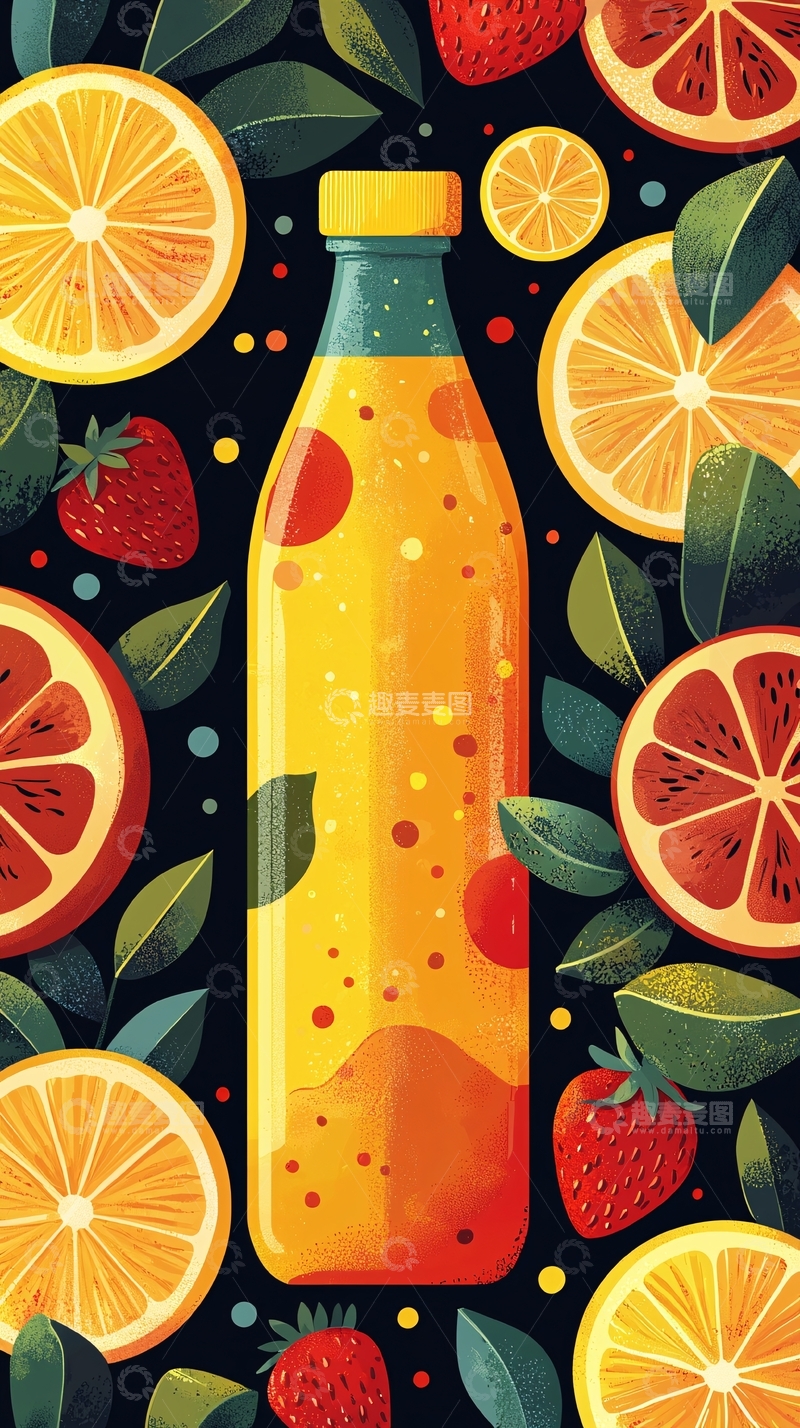 高清大图下载【趣麦麦图】水果饮料瓶