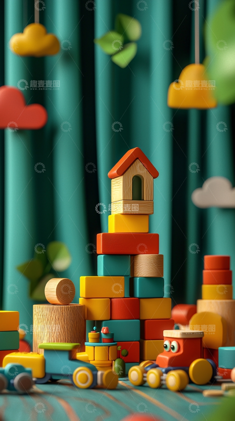 高清大图下载【趣麦麦图】儿童积木玩具
