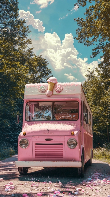 粉色冰淇淋卡车