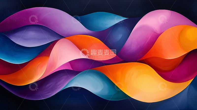 高清大图下载【趣麦麦图】抽象彩色波浪