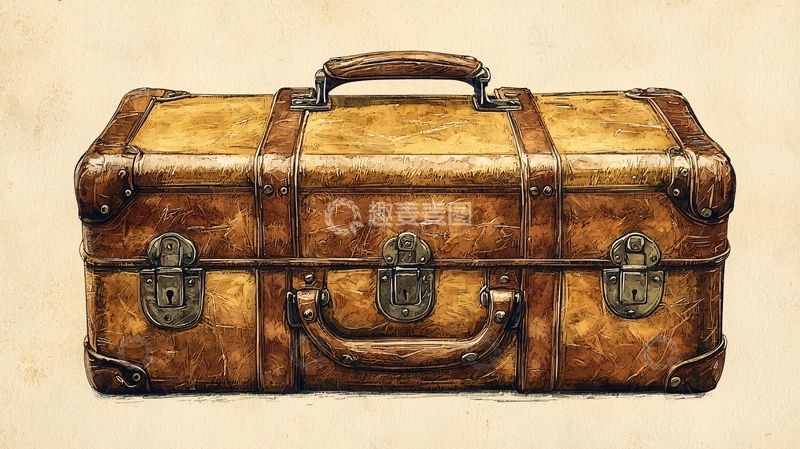 高清大图下载【趣麦麦图】复古皮箱