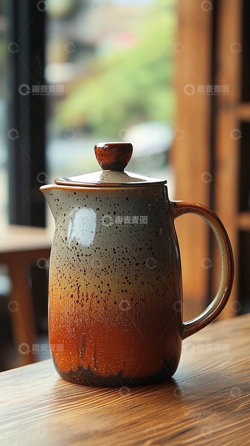 高清大图下载【趣麦麦图】复古陶瓷茶壶