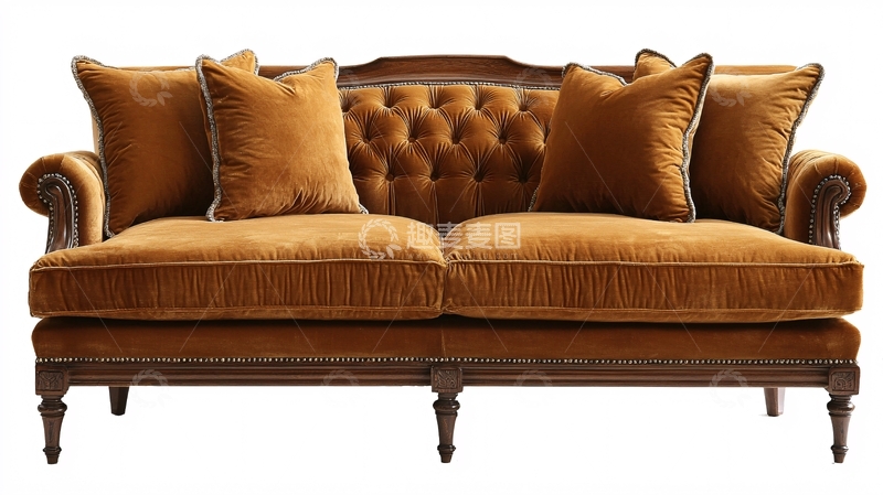 高清大图下载【趣麦麦图】棕色绒面沙发