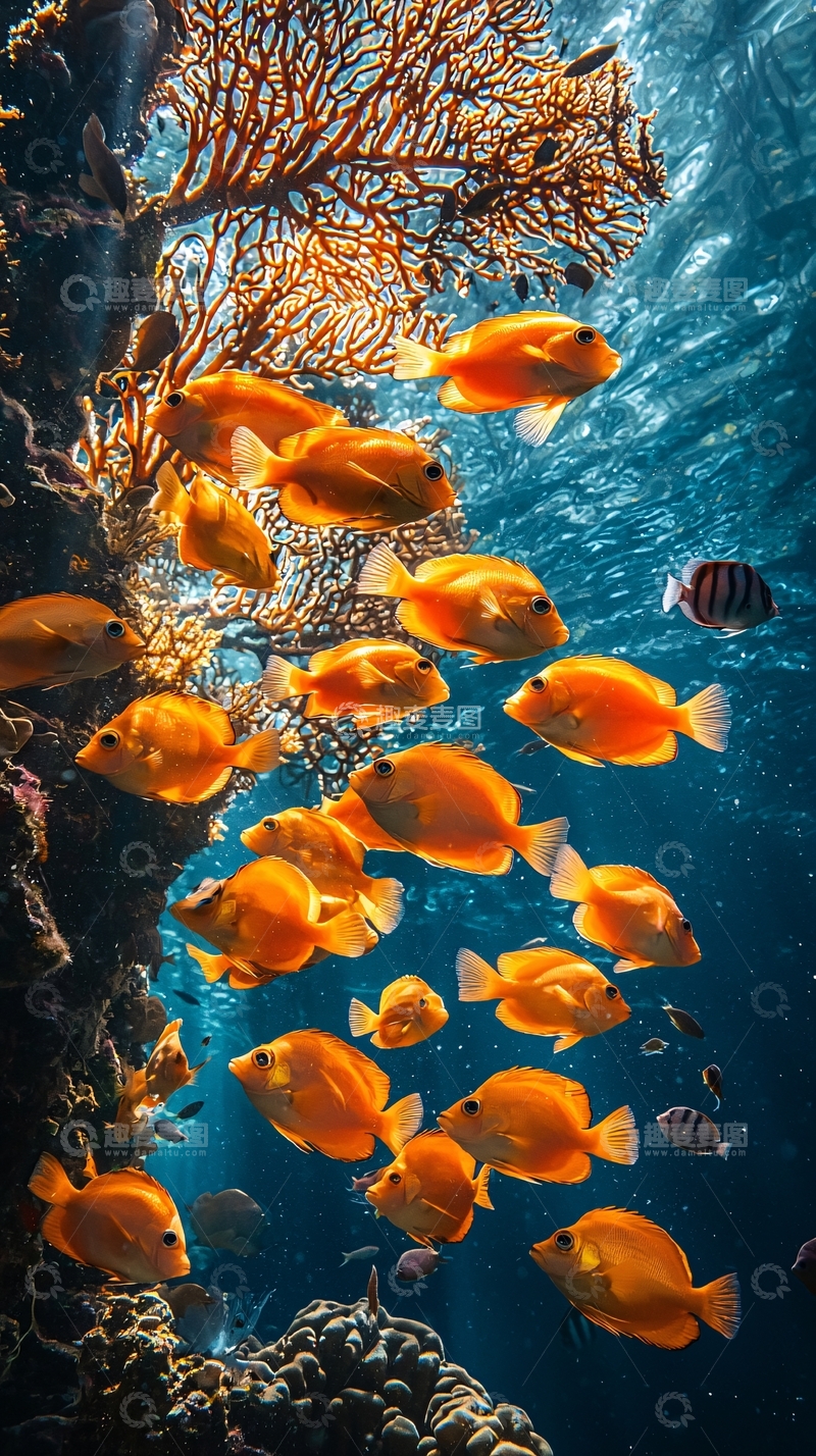 高清大图下载【趣麦麦图】珊瑚礁鱼群