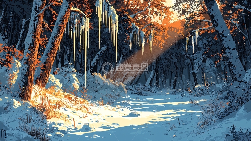 高清大图下载【趣麦麦图】冰雪森林