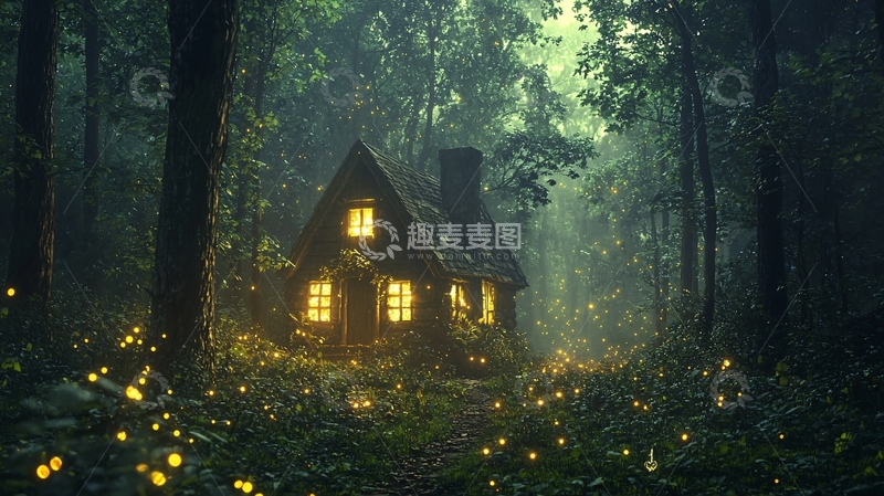 高清大图下载【趣麦麦图】森林小屋