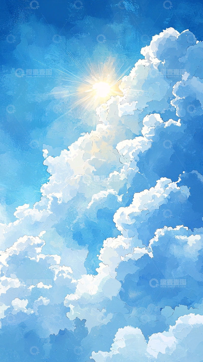 高清大图下载【趣麦麦图】阳光灿烂的蓝天白云