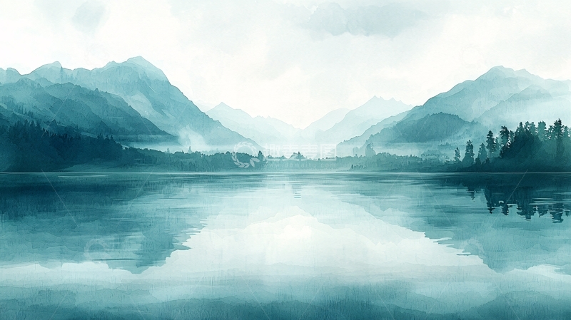 高清大图下载【趣麦麦图】水墨山水画724