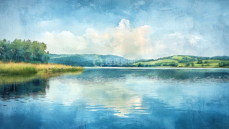 高清大图下载【趣麦麦图】宁静祥和的湖光山色