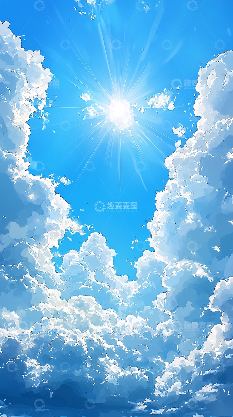 高清大图下载【趣麦麦图】蓝天白云阳光灿烂