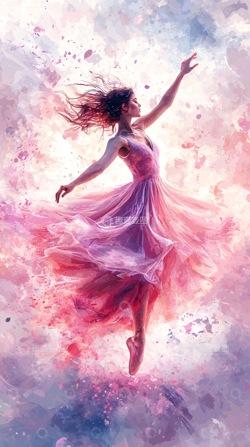 高清大图下载【趣麦麦图】粉色长裙