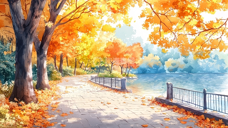 高清大图下载【趣麦麦图】秋日公园小路