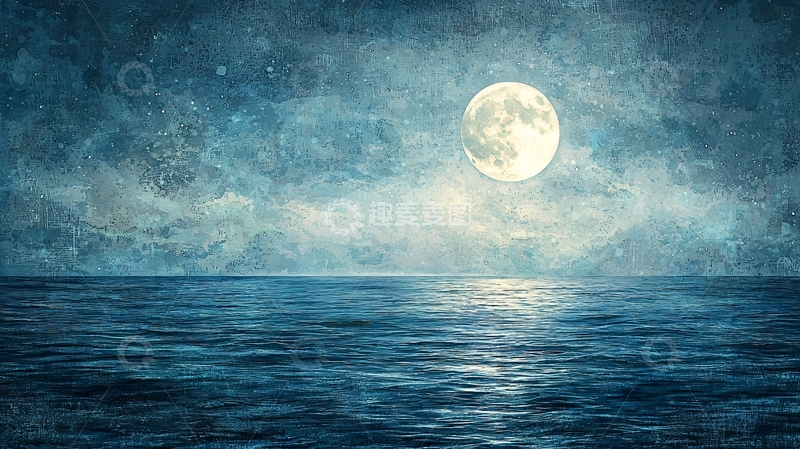 高清大图下载【趣麦麦图】月光海景
