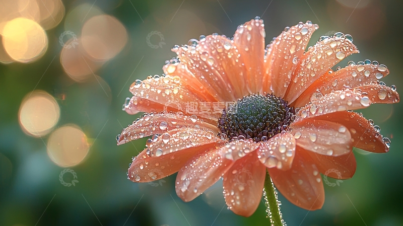 高清大图下载【趣麦麦图】清晨露珠沾湿的橙色雏菊