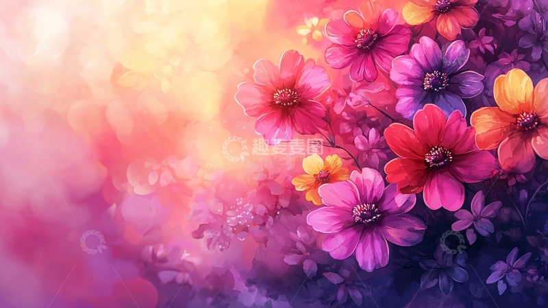 高清大图下载【趣麦麦图】梦幻绚丽多彩花朵
