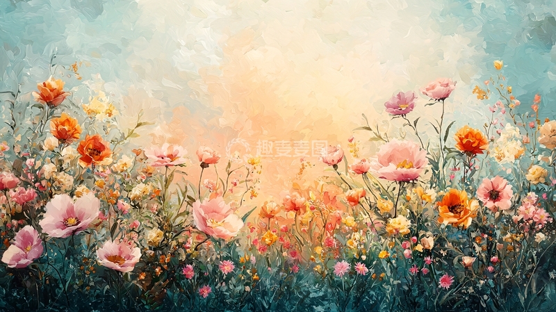 高清大图下载【趣麦麦图】水彩花田