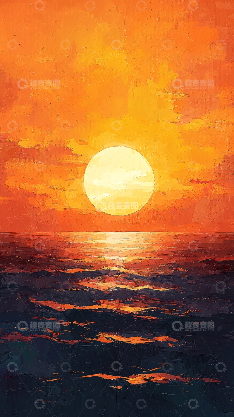 高清大图下载【趣麦麦图】日落海景