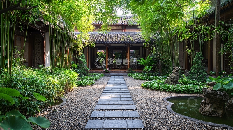 高清大图下载【趣麦麦图】中式庭院