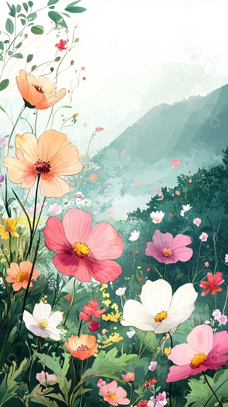 高清大图下载【趣麦麦图】水彩花卉38