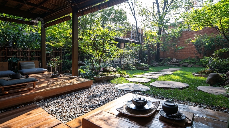 高清大图下载【趣麦麦图】日式庭院茶室