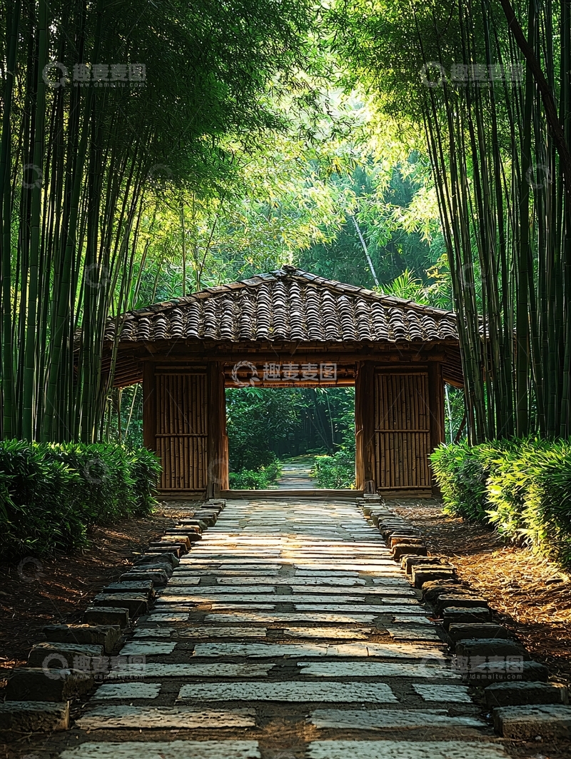 高清大图下载【趣麦麦图】竹林小径
