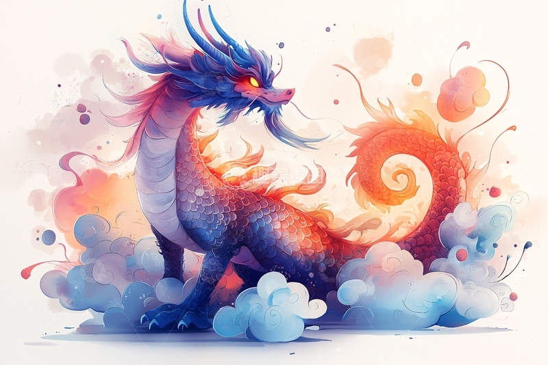 高清大图下载【趣麦麦图】彩色龙