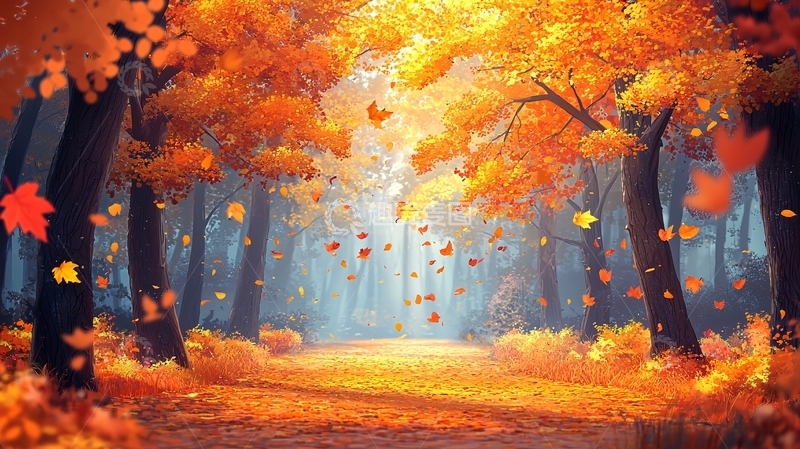 高清大图下载【趣麦麦图】秋日森林小路