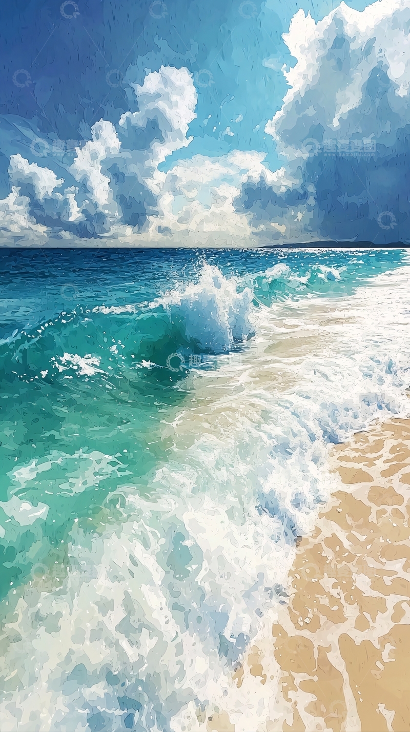 高清大图下载【趣麦麦图】碧海蓝天沙滩海浪