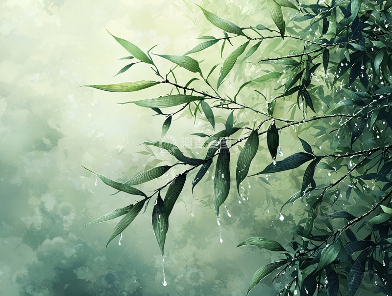 高清大图下载【趣麦麦图】雨后绿叶
