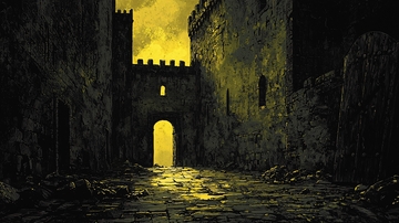 暗色调古堡城门