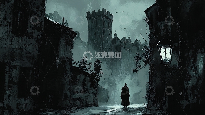 高清大图下载【趣麦麦图】阴暗哥特式风格街道