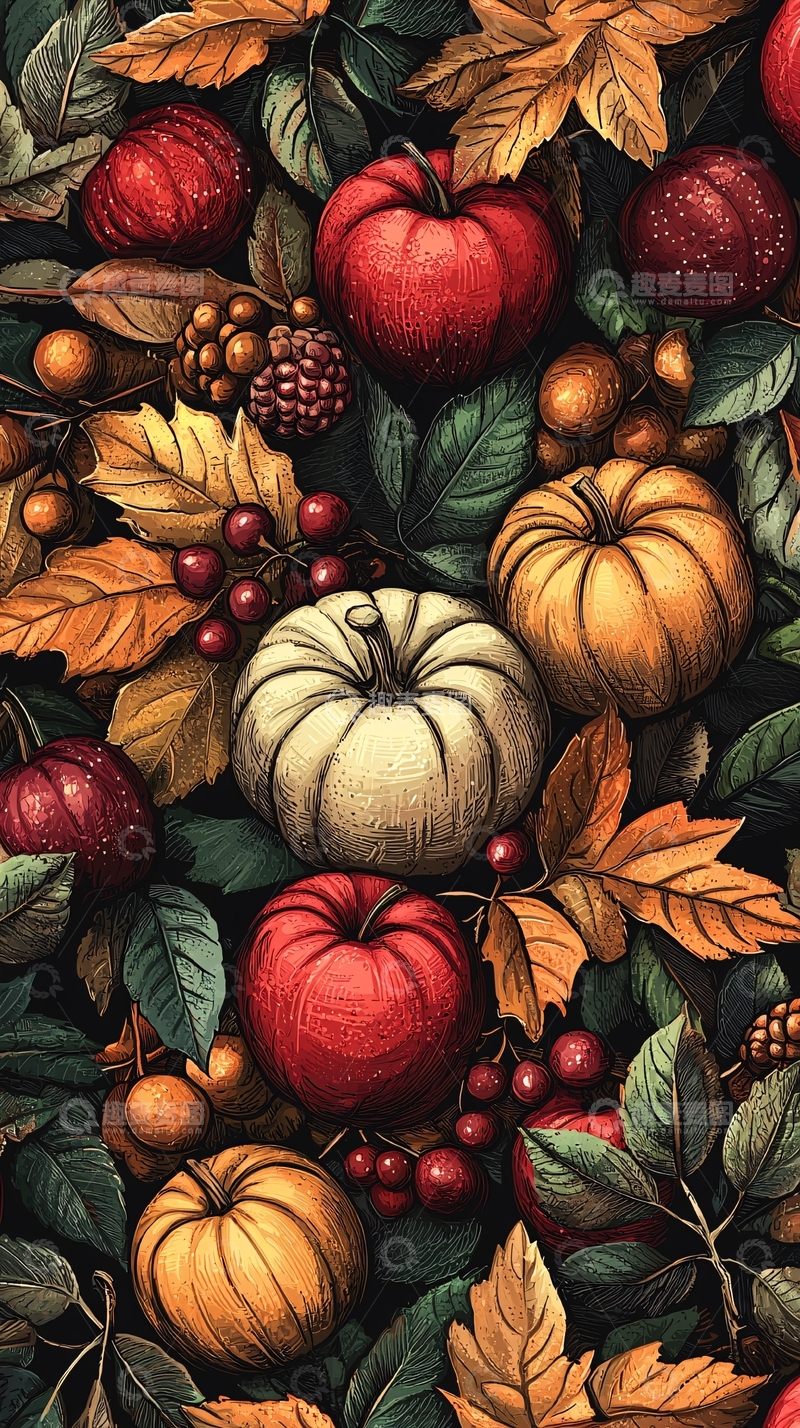 高清大图下载【趣麦麦图】秋季水果蔬菜