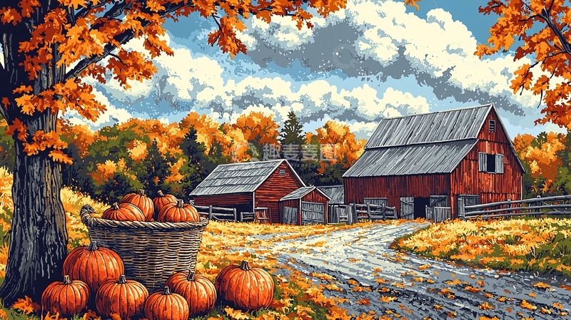 高清大图下载【趣麦麦图】秋日农场景色