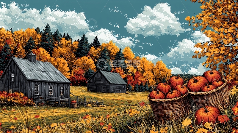 高清大图下载【趣麦麦图】秋日农场景色