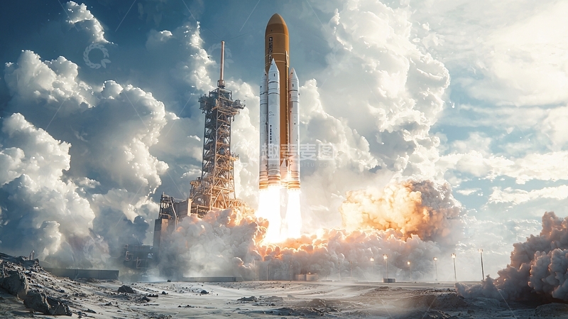 高清大图下载【趣麦麦图】火箭发射升空