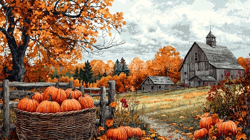 高清大图下载【趣麦麦图】秋日农场景色
