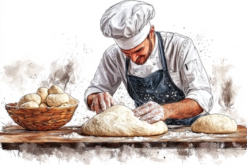 烘焙师制作面包