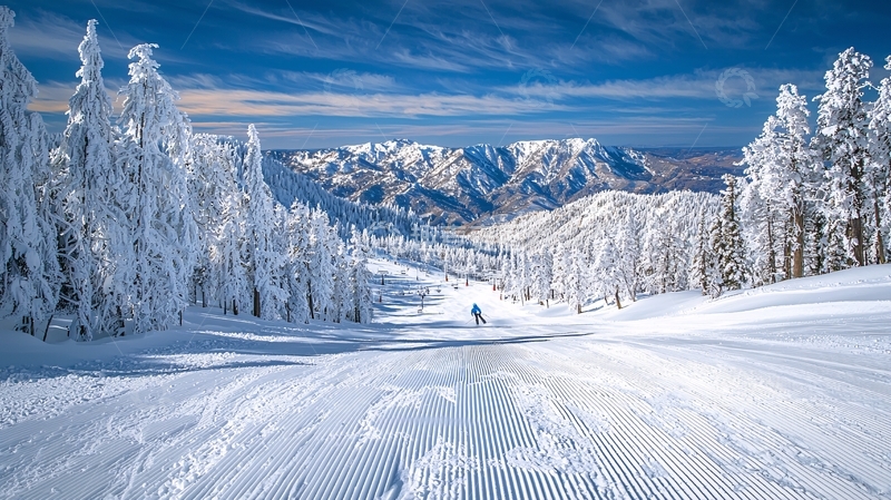 高清大图下载【趣麦麦图】雪山滑雪风景