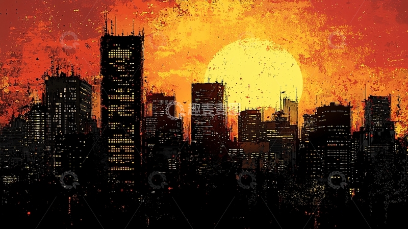 高清大图下载【趣麦麦图】末日城市剪影