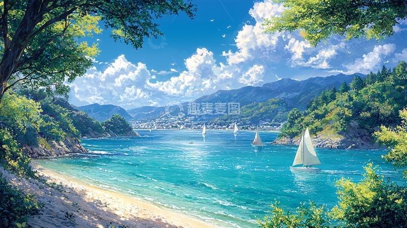 高清大图下载【趣麦麦图】阳光沙滩海边风景