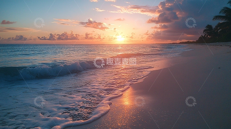 高清大图下载【趣麦麦图】海滩日出