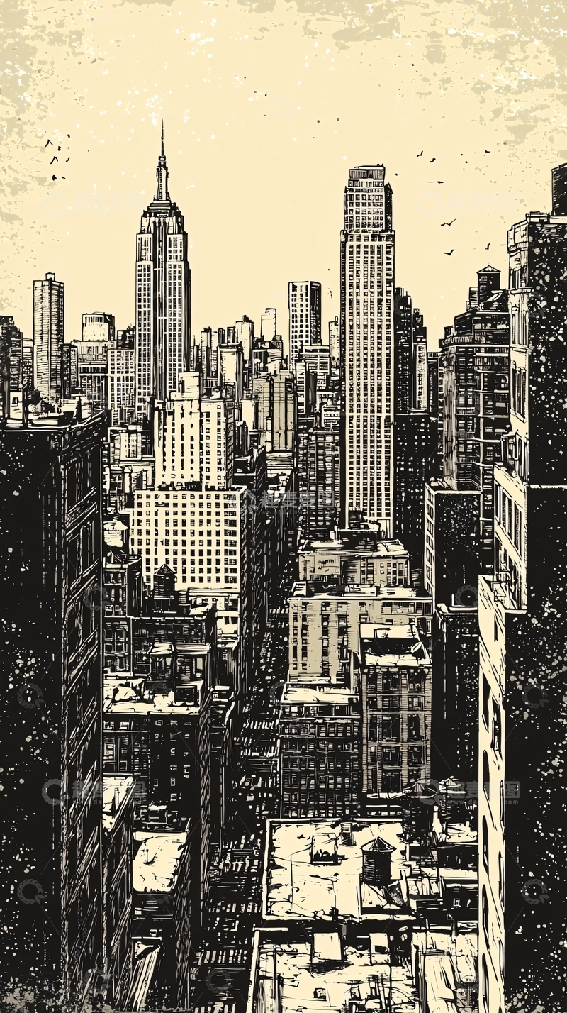 高清大图下载【趣麦麦图】纽约城市剪影