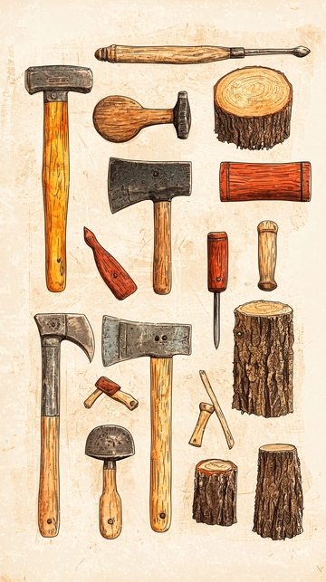 木工工具插画