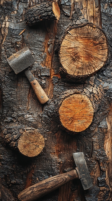 木头背景的复古工具